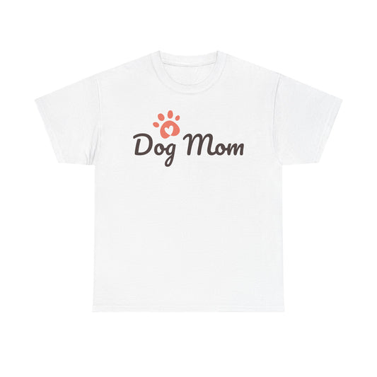 Dog Mom Unisex Heavy Cotton Tee, Perfect Gift for Pet Lovers, Casual Wear, Dog Owner Apparel, Mothers Day, Pet Adoption Events