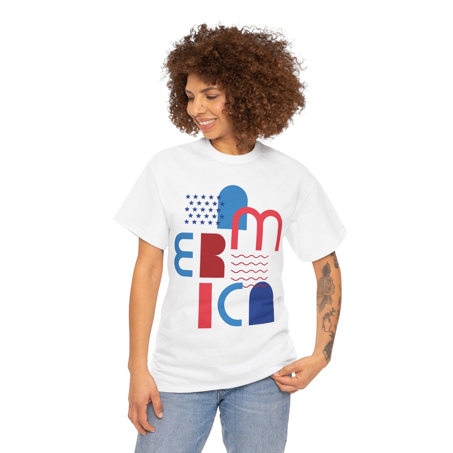 Bold Graphic Unisex Cotton Tee for Americans, Casual Everyday Wear, Patriotic Gift, Summer Festival Outfit, Unique Statement Top
