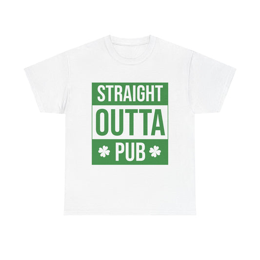 St. Patrick's Day Unisex Cotton Tee - Straight Outta Pub, Irish Party Shirt, Holiday Apparel, Fun T-Shirt, Pub Crawl Gear