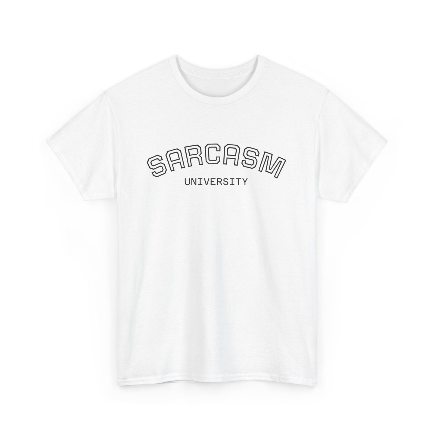 Sarcasm University Unisex Heavy Cotton Tee, Funny Graphic T-Shirt, Novelty Gift, Casual Top, Humor Apparel, Statement Shirt