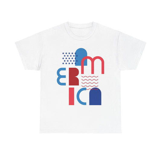 Bold Graphic Unisex Cotton Tee for Americans, Casual Everyday Wear, Patriotic Gift, Summer Festival Outfit, Unique Statement Top