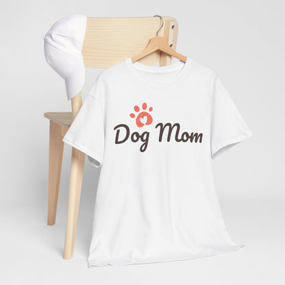 Dog Mom Unisex Heavy Cotton Tee, Perfect Gift for Pet Lovers, Casual Wear, Dog Owner Apparel, Mothers Day, Pet Adoption Events