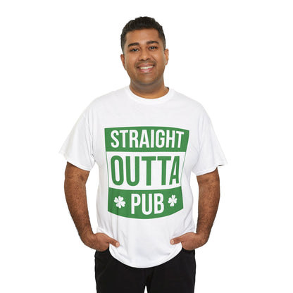 St. Patrick's Day Unisex Cotton Tee - Straight Outta Pub, Irish Party Shirt, Holiday Apparel, Fun T-Shirt, Pub Crawl Gear