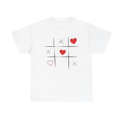 Heart Tic Tac Toe Unisex Heavy Cotton Tee