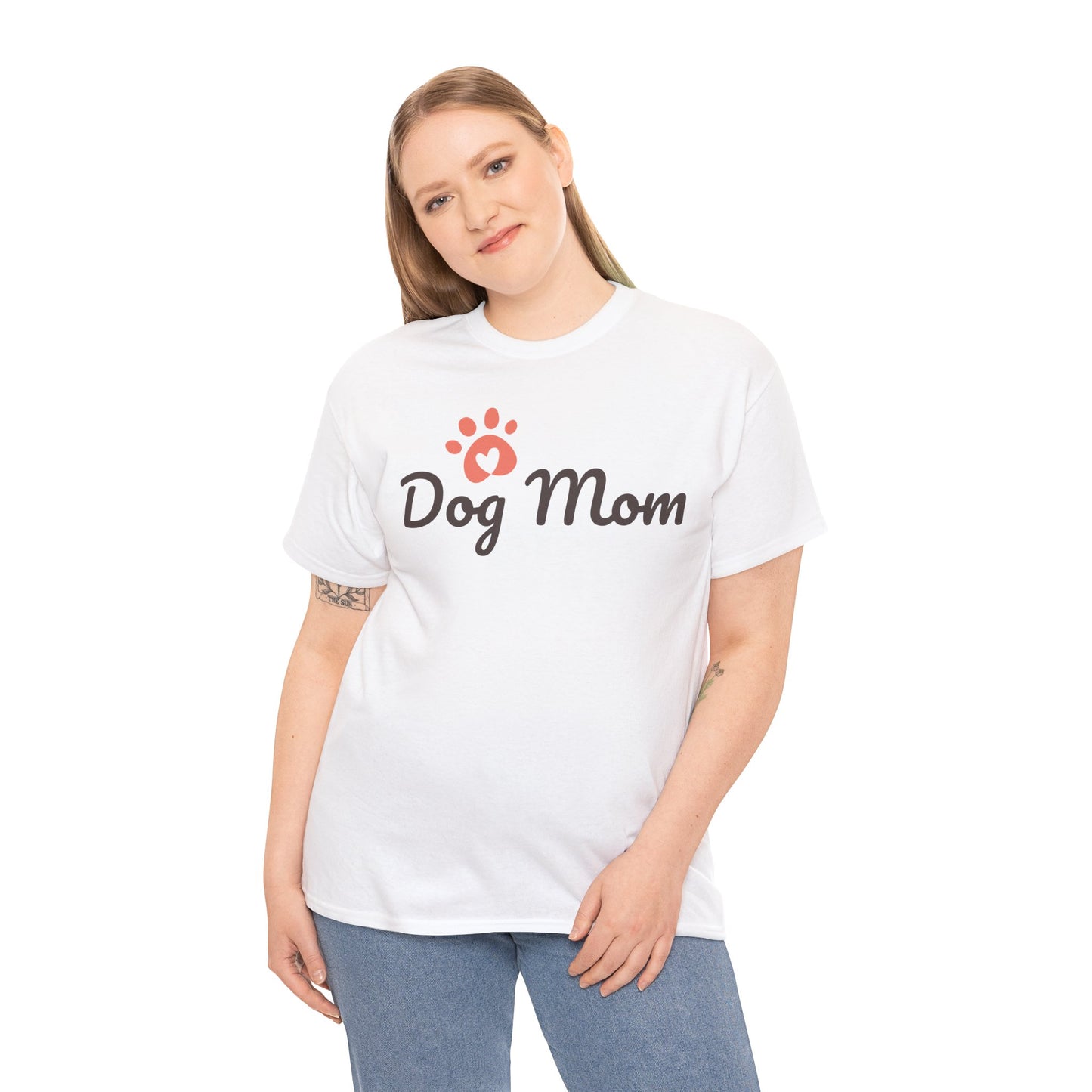 Dog Mom Unisex Heavy Cotton Tee, Perfect Gift for Pet Lovers, Casual Wear, Dog Owner Apparel, Mothers Day, Pet Adoption Events
