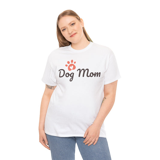 Dog Mom Unisex Heavy Cotton Tee, Perfect Gift for Pet Lovers, Casual Wear, Dog Owner Apparel, Mothers Day, Pet Adoption Events